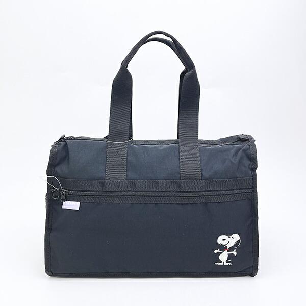 スヌーピー リップストップボストンバッグ ブラック SNOOPY