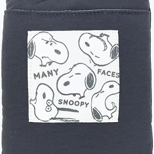 スヌーピー リップストップ フラットスマホショルダーバッグ ブラック SNOOPY 商品画像2：キャラグッズPERFECT WORLD TOKYO