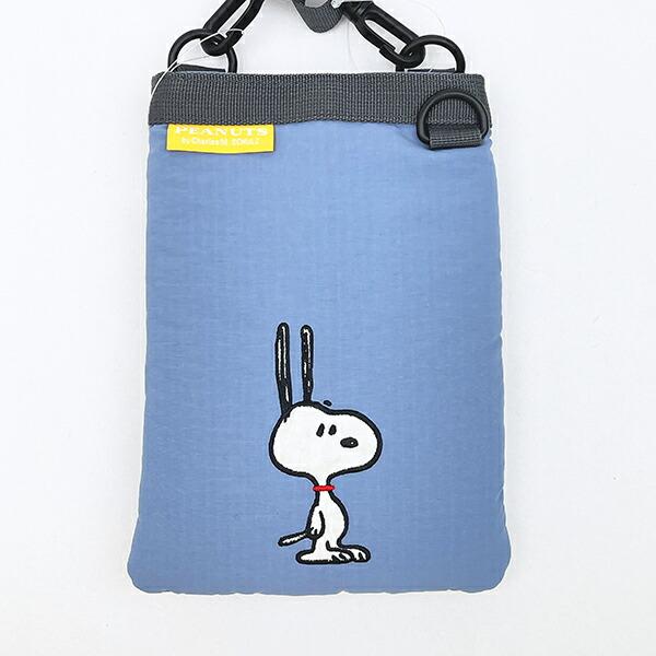 スヌーピー リップストップ フラットスマホショルダーバッグ ブルー SNOOPY 商品画像4：キャラグッズPERFECT WORLD TOKYO
