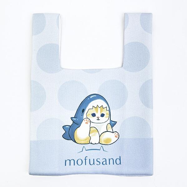 モフサンド サメにゃん ミニニットバッグ ブルー mofusand