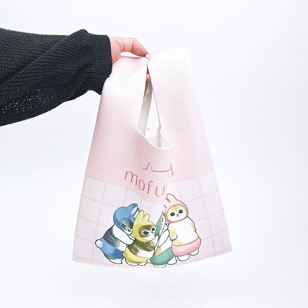 モフサンド にゃんぱんつ ミニニットバッグ ピンク mofusand 商品画像5：キャラグッズPERFECT WORLD TOKYO
