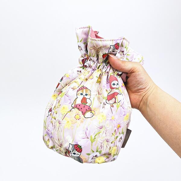 モフサンド × 日比谷花壇 巾着 ピンク ポーチ mofusand 商品画像4：キャラグッズPERFECT WORLD TOKYO