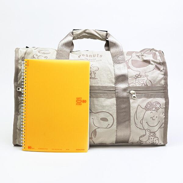 スヌーピー ボストンバッグ ベージュ 6コマ トラベル SNOOPY 商品画像6：キャラグッズPERFECT WORLD TOKYO