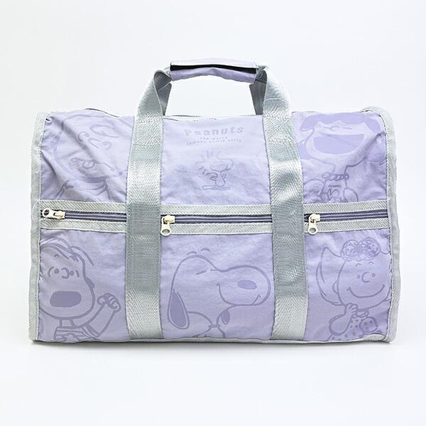 スヌーピー ボストンバッグ ラベンダー 6コマ トラベル SNOOPY