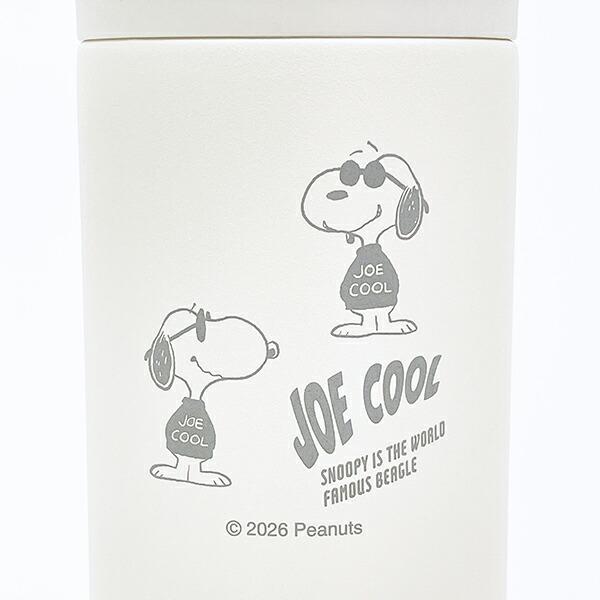 スヌーピー ジョークール ハンドル付ステンレスボトル【350ml】 ホワイト モノトーン 水筒 SNOOPY 商品画像2：キャラグッズPERFECT WORLD TOKYO