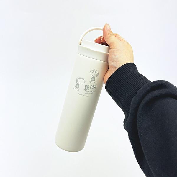 スヌーピー ジョークール ハンドル付ステンレスボトル【500ml】 ホワイト モノトーン 水筒 SNOOPY 商品画像5：キャラグッズPERFECT WORLD TOKYO
