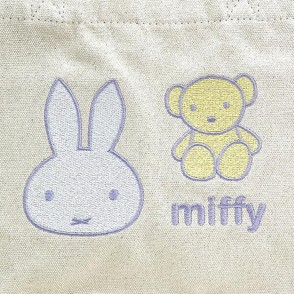 ミッフィー miffy 刺繍ミニトートバッグ パープル ピスタチオ＆ラベンダーシリーズ ランチ 商品画像2：キャラグッズPERFECT WORLD TOKYO