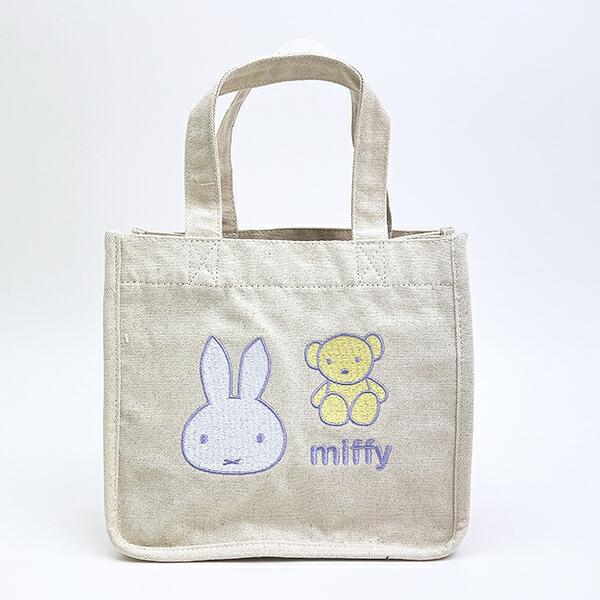 ミッフィー miffy 刺繍ミニトートバッグ パープル ピスタチオ＆ラベンダーシ･･･
