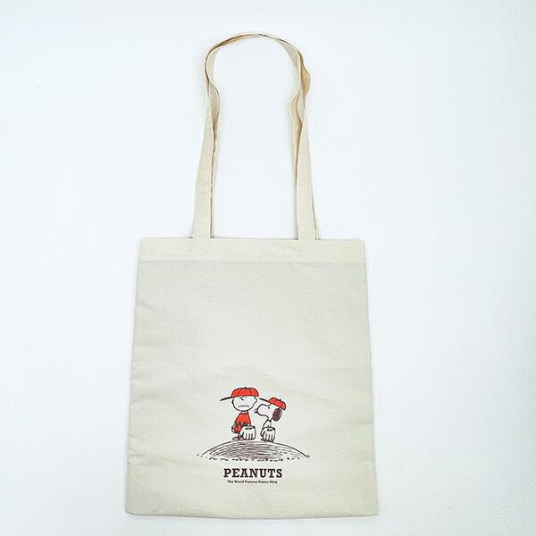 スヌーピー トートバッグ ベースボール レッド SNOOPY