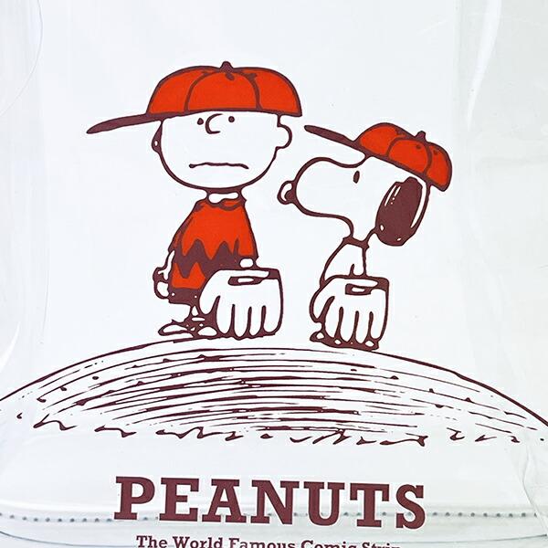 スヌーピー クリアトートバッグ レッド ベースボール SNOOPY 商品画像2：キャラグッズPERFECT WORLD TOKYO