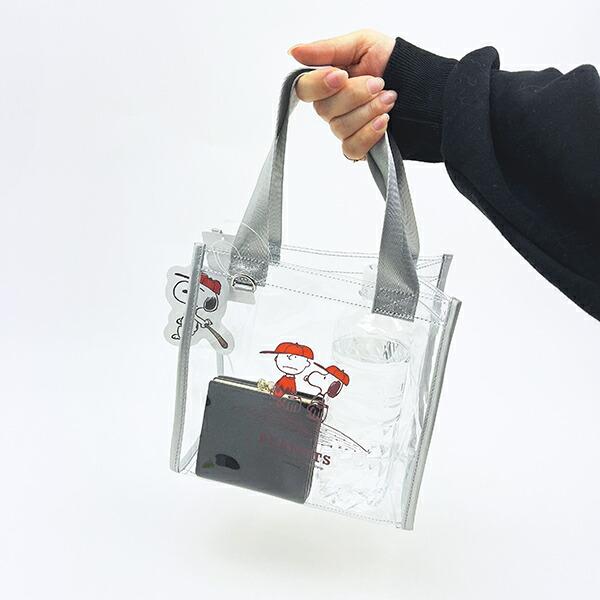 スヌーピー クリアトートバッグ レッド ベースボール SNOOPY 商品画像4：キャラグッズPERFECT WORLD TOKYO