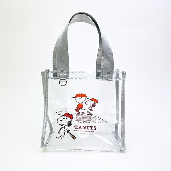 スヌーピー クリアトートバッグ レッド ベースボール SNOOPY