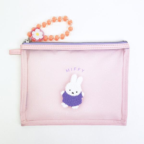 ミッフィー miffy フラットポーチ ピンク ビジューシリーズ