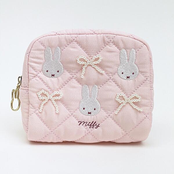 ミッフィー miffy ボックスポーチ ピンク キルティングパールシリーズ