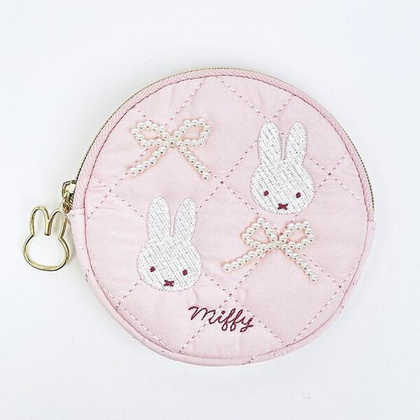 ミッフィー miffy サークルポーチ ピンク キルティングパールシリーズ