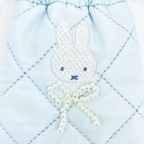 ミッフィー miffy カラビナ付きミニ巾着 ブルー キルティングパールシリーズ 商品画像2：キャラグッズPERFECT WORLD TOKYO
