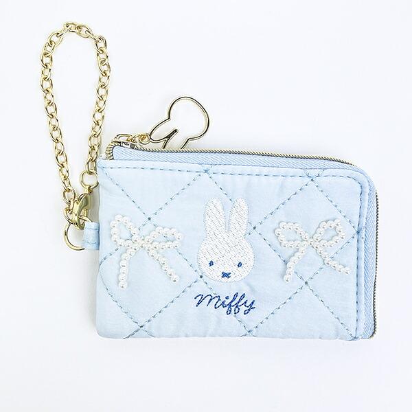 ミッフィー miffy スマートキーケース ブルー キルティングパールシリーズ