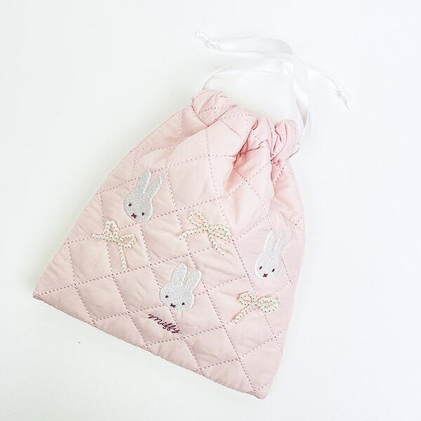 ミッフィー miffy 巾着 ピンク キルティングパールシリーズ 商品画像4：キャラグッズPERFECT WORLD TOKYO