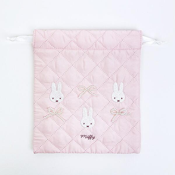 ミッフィー miffy 巾着 ピンク キルティングパールシリーズ