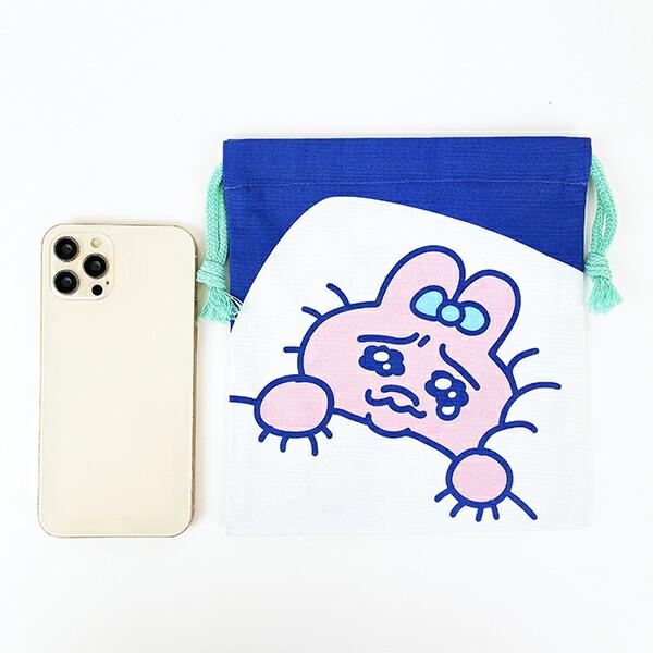 おぱんちゅうさぎ ベッド 巾着袋 おぱんちゅ ネイビー 商品画像4：キャラグッズPERFECT WORLD TOKYO
