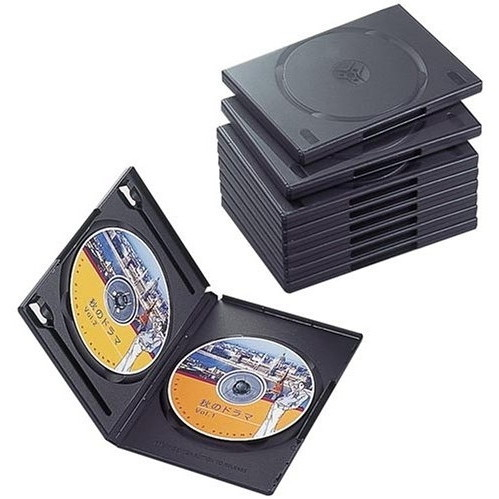 ELECOM CCD-DVD06BK ブラック [DVDトールケース(2枚収納・10枚セット・標準タ･･･
