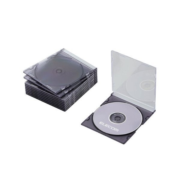 ELECOM CCD-JSCS10CBK クリアブラック [Blu-ray/DVD/CDケース 10枚セット(スリム/PS/1枚収納)] 商品画像1：XPRICE
