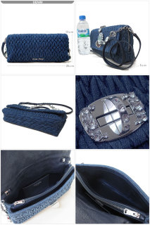 ミュウミュウ Miumiu ショルダーバッグ Rp0415 ストラップ付き クラッチバッグ デニム ラインストーン Denim Rp0415 Denim Cry Denimの通販なら Sanalpha サンアルファ Kaago カーゴ