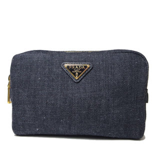 プラダ Prada ポーチ 1na021 デニム ポーチ Denim Nero ゴールド金具 1na021 Denim Neroの通販なら Sanalpha サンアルファ Kaago カーゴ