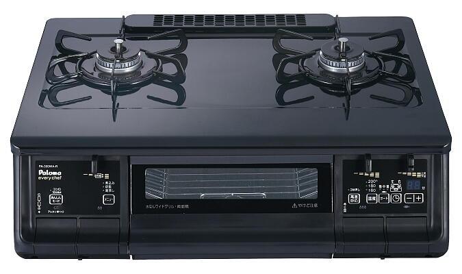 PA-380WA-L-LP (LPガス) パロマ 据え置きタイプ ガスコンロ 左強火力 エブリシェフ ブラックプラチナ 商品画像1：セイカオンラインショップ