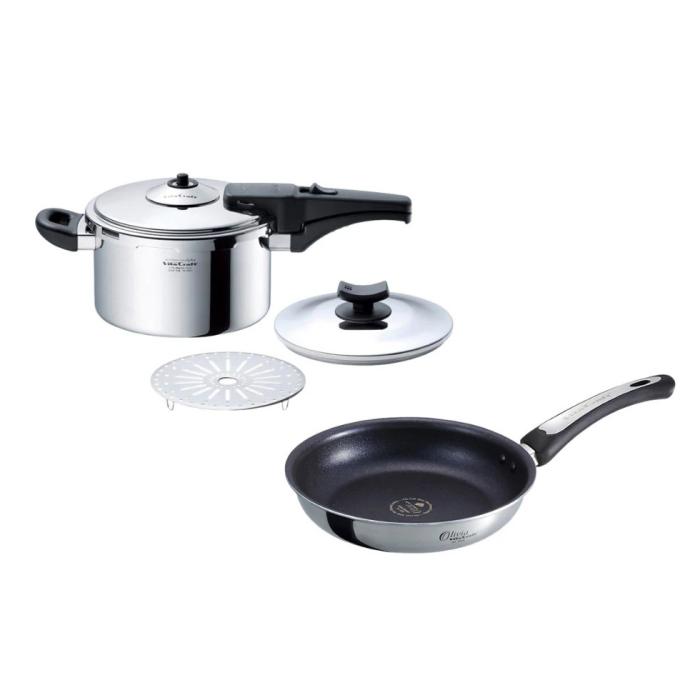 901-0442 ビタクラフト スーパー圧力鍋 3.5L（No0623）バリューセット オリビアI フライパン 22cm（No1932）付き 商品画像1：セイカオンラインショッププラス