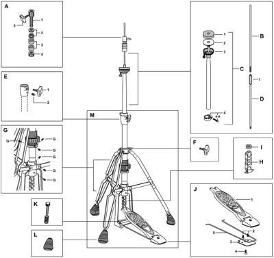 PEARL ハイハットスタンドパーツ CL-65N