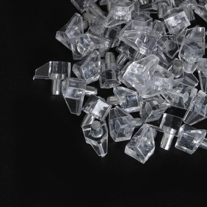 棚のホルダー 棚ダボ 棚受け シェルフのピン 釘のサポート 透明 プラスチック 金属 50個入り 商品画像5：soten co
