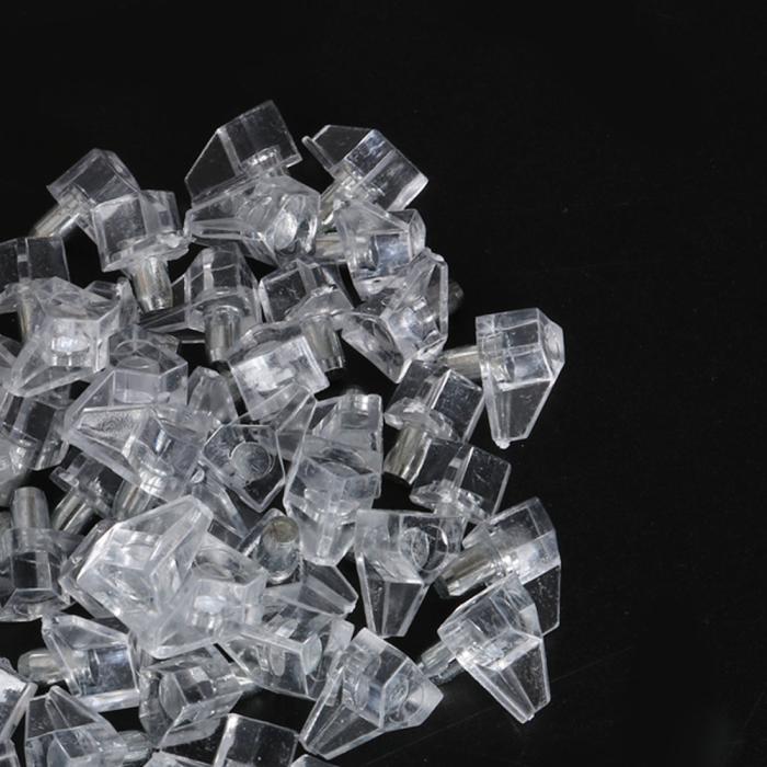 棚のホルダー 棚ダボ 棚受け シェルフのピン 釘のサポート 透明 プラスチック 金属 50個入り 商品画像6：soten co