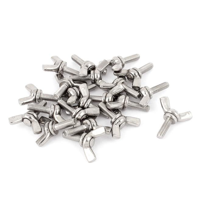 蝶ボルト 蝶ネジ ボルト ファスナー スレッド ステンレス製 M4x12mm 20個入