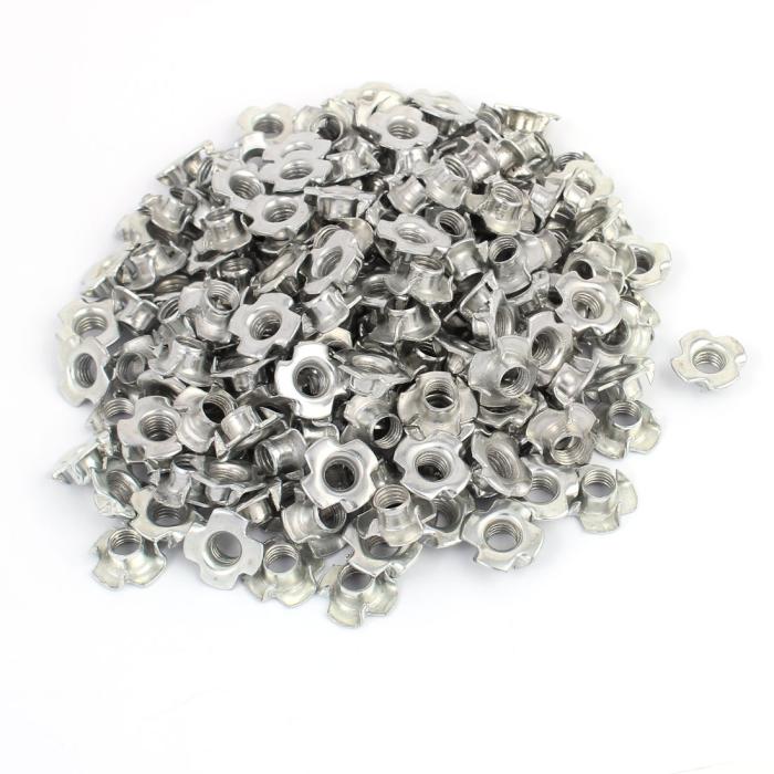 ティーナット M8 x 8mm 四本柱 キャプティブブラインドインサート 木製家具用･･･
