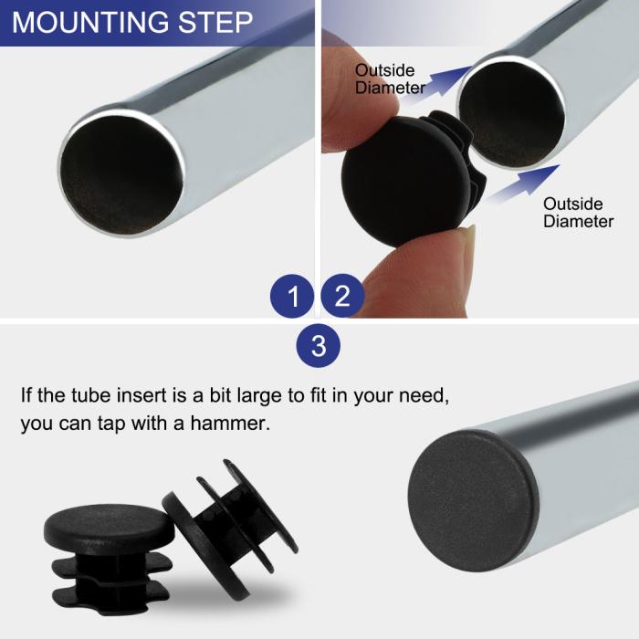 チューブインサートパイプエンドカバーキャップ 16-18 mm内径 19 mm外径 プラスチック 家具椅子テーブルレッグキャップ用 18個 商品画像5：soten co