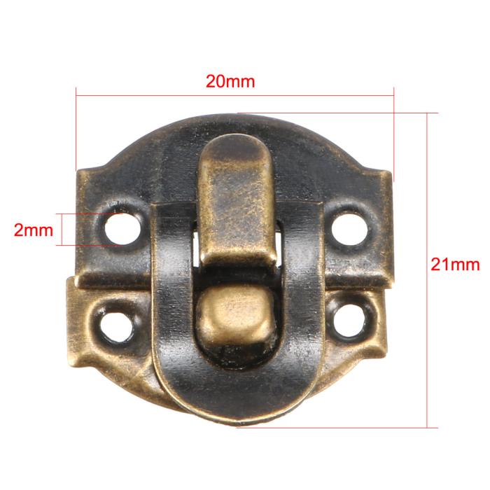 21 x 20 x 5mm ボックスラッチ 小型装飾ハス 宝石ケースキャッチ ネジ付き ブロンズ 50個入り 商品画像2：soten co