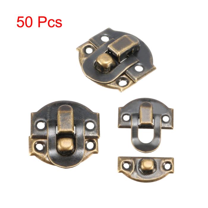21 x 20 x 5mm ボックスラッチ 小型装飾ハス 宝石ケースキャッチ ネジ付き ブロンズ 50個入り 商品画像4：soten co