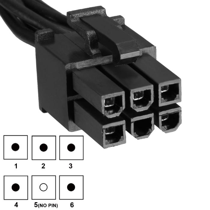 SATA電源ケーブル ハードドライブ用 6ピン-3 SATA電源ケーブル アダプタ ブラック 商品画像3：soten co