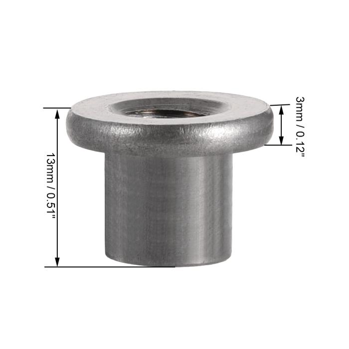 Tナット カーボンスチールラウンドベースネジ付きTナット M8x17.9x3mm 30Pcs 商品画像3：soten co