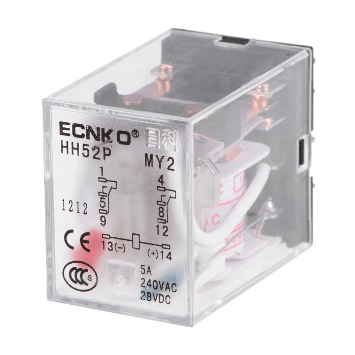 リレー AC 110V 電磁リレー ソケット付き 8ピン HH52P DPDT 2NO 2NC LEDライト付き パワーリレー 商品画像3：soten co