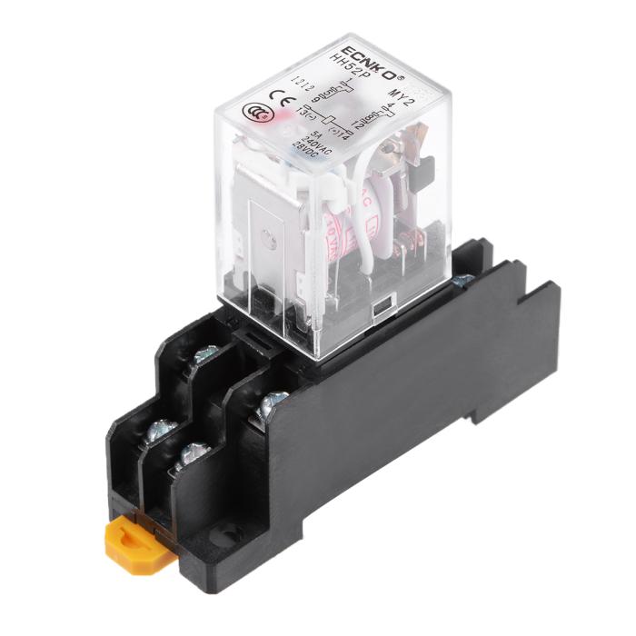 リレー AC 110V 電磁リレー ソケット付き 8ピン HH52P DPDT 2NO 2NC LEDライト付き パワーリレー 商品画像1：soten co