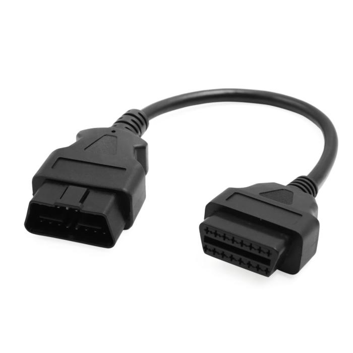 診断コネクタケーブル DC 12V 全長30cm 16ピンOBDコネクタ obd2延長ケーブルo･･･