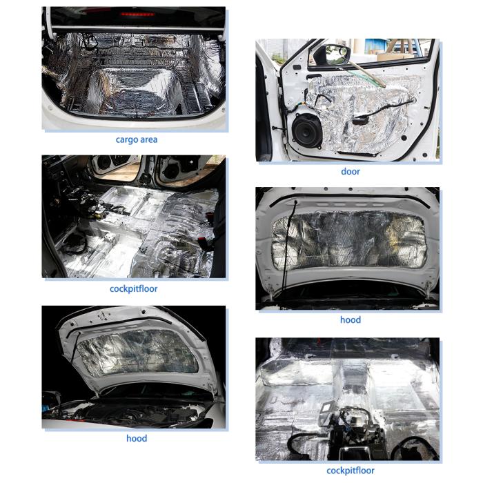 断熱マット 車用 熱反射 吸音 遮音防音材料 5mm厚さ ヒートサウンド 消音 断熱 マット 車用 200 x 99cm 商品画像5：soten co