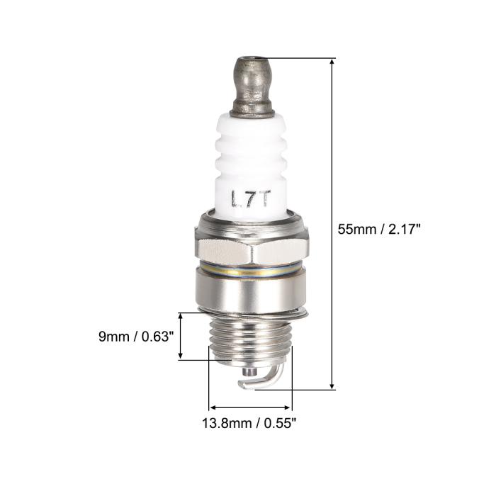 スパークプラグ 点火栓 L7T 2ストローク 33cc 43cc 47cc 49cc 芝刈り機用部品 2個入り 商品画像2：soten co