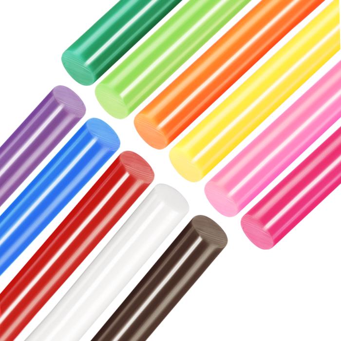 ホットグルースティック 11mm x 250mm ミニホットメルトスティックのり グルーガン用 カラフル 22個 商品画像1：soten co