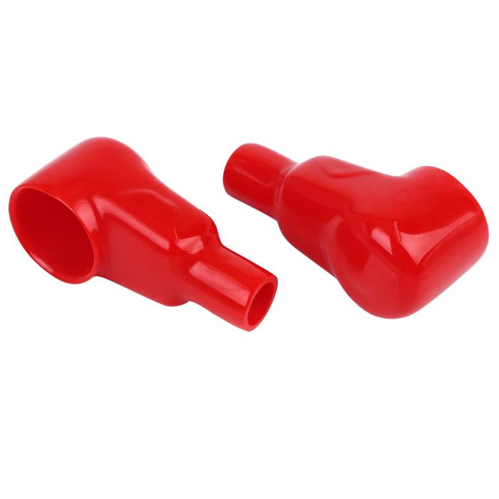 バッテリー 端子 カバー 65mmの長さ レッド ソフト PVC バッテリー 端子 カバー 絶縁 キャップ スリーブ ブーツ 2個入り 商品画像2：soten co