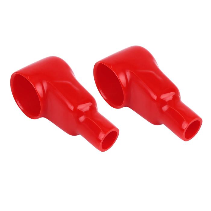 バッテリー 端子 カバー 65mmの長さ レッド ソフト PVC バッテリー 端子 カバー 絶縁 キャップ スリーブ ブーツ 2個入り 商品画像1：soten co
