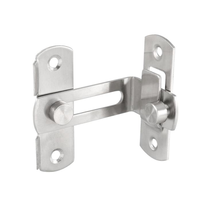 フリップドアラッチ 201ステンレス鋼 90度 ゲートラッチ バーラッチ ハスプスライドロック 70x64x40 mm シルバートーン 商品画像4：soten co