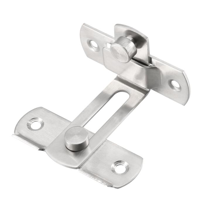 フリップドアラッチ 201ステンレス鋼 90度 ゲートラッチ バーラッチ ハスプスライドロック 70x64x40 mm シルバートーン 商品画像1：soten co